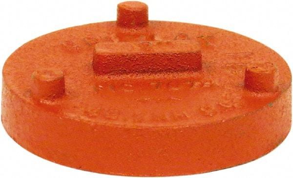 Made in USA - Size 4", Class 150, Malleable Iron Orange Pipe Cap - Grooved End Connection - Benchmark Tooling