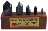 5 Pc Set 110° Single Flute Countersinks - Benchmark Tooling