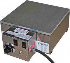 Valad Electric Heating - 18" Long x 12 Wide x 6" High, 220 Volt Hot Plate - 100 to 550°F, 1 Burner, Aluminum Plate, 1900 Watt, 8.7 Amps, 304 Stainless Steel Base - Benchmark Tooling