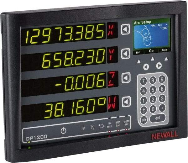 Newall - 4 Axes, Milling, Turning, Grinding & Lathe Compatible DRO Counter - LED Display, Programmable Memory - Benchmark Tooling