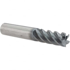Supermill - Square End Mills; Mill Diameter (Inch): 1/2 ; Mill Diameter (Decimal Inch): 0.5000 ; Number of Flutes: 5 ; Length of Cut (Inch): 1-1/4 ; Length of Cut (Decimal Inch): 1.2500 ; Material: Solid Carbide - Exact Industrial Supply