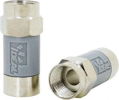 Ideal - Straight, F Type Compression Coaxial Connector - Compatible with RG6, Gray Housing - Benchmark Tooling