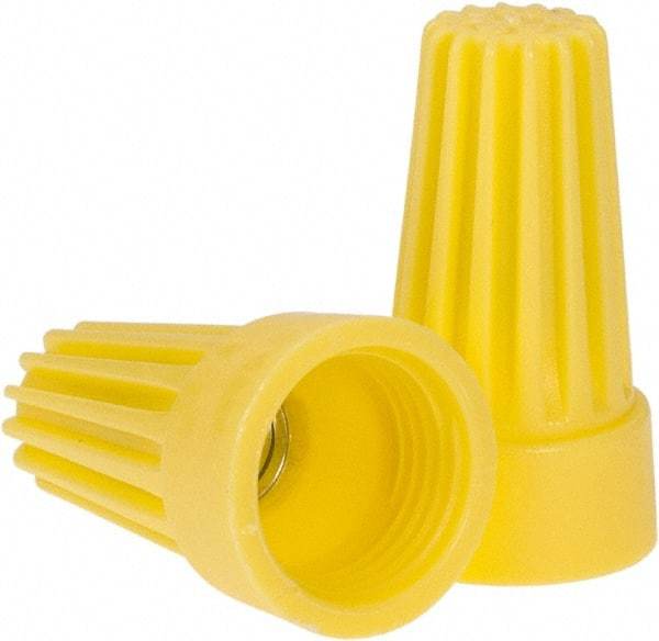 Ideal - 2, 18 to 2, 12 AWG, 600 Volt, Flame Retardant, Standard Twist on Wire Connector - Yellow, 221°F - Benchmark Tooling