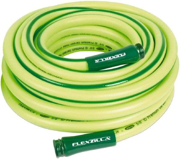 Legacy - 75' Long Garden Hose - 5/8" Diam, 3/4" GHT, Hybrid Polymer, 150 psi, All Season, Green - Benchmark Tooling