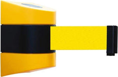 Tensator - 5" High x 3" Long x 3" Wide Barricade Tape Dispenser - Steel, Black Powdercoat Finish, Black/Yellow, Use with Tensabarrier - Benchmark Tooling