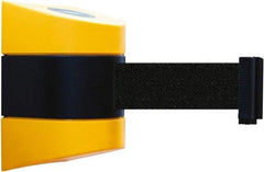 Tensator - 5" High x 3" Long x 3" Wide Barricade Tape Dispenser - Steel, Black Powdercoat Finish, Black/Yellow, Use with Tensabarrier - Benchmark Tooling