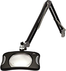 O.C. White - 43 Inch, Gooseneck, Clamp on, LED, Black, Magnifying Task Light - 8 Watt, 2x Magnification, 7 Inch Wide, 5-1/4 Inch Long - Benchmark Tooling