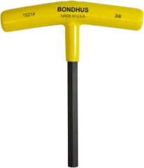 Bondhus - 3/8" Hex, T-Handle Cushion Grip, Hex Key - 6" OAL, Protanium High Torque Steel, Inch System of Measurement - Benchmark Tooling