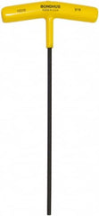 Bondhus - 3/16" Hex, T-Handle Cushion Grip, Hex Key - 9" OAL, Protanium High Torque Steel, Inch System of Measurement - Benchmark Tooling