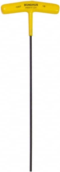 Bondhus - 1/8" Hex, T-Handle Cushion Grip, Hex Key - 9" OAL, Protanium High Torque Steel, Inch System of Measurement - Benchmark Tooling
