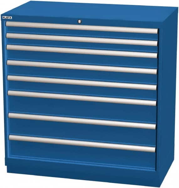 LISTA - 8 Drawer, Modular Storage Cabinet - Steel, 40-1/4" Wide x 22-1/2" Deep x 41-3/4" High, Blue - Benchmark Tooling