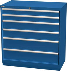LISTA - 6 Drawer, Modular Storage Cabinet - Steel, 40-1/4" Wide x 22-1/2" Deep x 41-3/4" High, Blue - Benchmark Tooling
