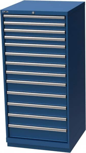 LISTA - 13 Drawer, Modular Storage Cabinet - Steel, 28-1/4" Wide x 28-1/2" Deep x 59-1/2" High, Blue - Benchmark Tooling