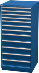 LISTA - 12 Drawer, Modular Storage Cabinet - Steel, 28-1/4" Wide x 28-1/2" Deep x 59-1/2" High, Blue - Benchmark Tooling