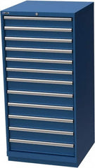 LISTA - 12 Drawer, Modular Storage Cabinet - Steel, 28-1/4" Wide x 28-1/2" Deep x 59-1/2" High, Blue - Benchmark Tooling