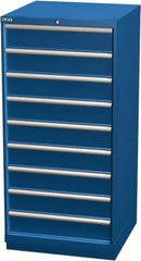 LISTA - 9 Drawer, Modular Storage Cabinet - Steel, 28-1/4" Wide x 28-1/2" Deep x 59-1/2" High, Blue - Benchmark Tooling