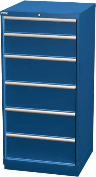 LISTA - 6 Drawer, Modular Storage Cabinet - Steel, 28-1/4" Wide x 28-1/2" Deep x 59-1/2" High, Blue - Benchmark Tooling