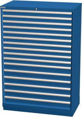 LISTA - 16 Drawer, Modular Storage Cabinet - Steel, 40-1/4" Wide x 22-1/2" Deep x 59-1/2" High, Blue - Benchmark Tooling