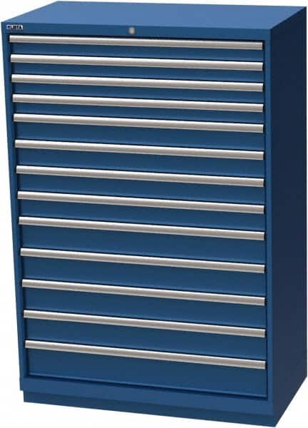 LISTA - 13 Drawer, Modular Storage Cabinet - Steel, 40-1/4" Wide x 22-1/2" Deep x 59-1/2" High, Blue - Benchmark Tooling