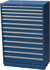 LISTA - 13 Drawer, Modular Storage Cabinet - Steel, 40-1/4" Wide x 22-1/2" Deep x 59-1/2" High, Blue - Benchmark Tooling