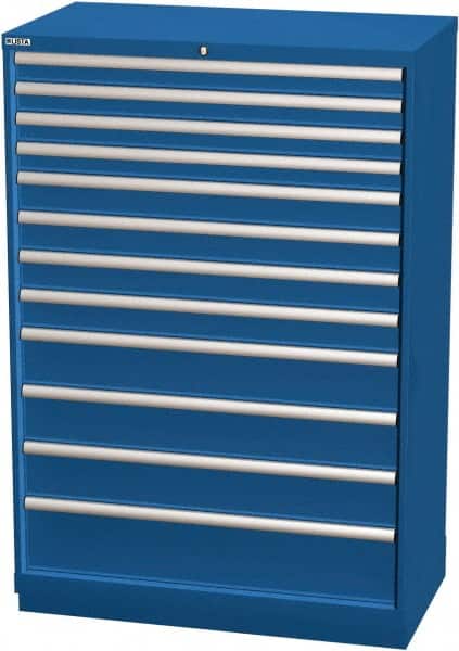 LISTA - 12 Drawer, Modular Storage Cabinet - Steel, 40-1/4" Wide x 22-1/2" Deep x 59-1/2" High, Blue - Benchmark Tooling