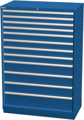 LISTA - 12 Drawer, Modular Storage Cabinet - Steel, 40-1/4" Wide x 22-1/2" Deep x 59-1/2" High, Blue - Benchmark Tooling