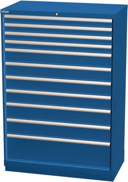 LISTA - 11 Drawer, Modular Storage Cabinet - Steel, 40-1/4" Wide x 22-1/2" Deep x 59-1/2" High, Blue - Benchmark Tooling