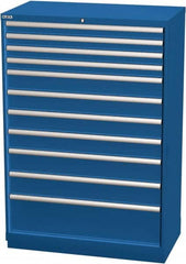 LISTA - 11 Drawer, Modular Storage Cabinet - Steel, 40-1/4" Wide x 22-1/2" Deep x 59-1/2" High, Blue - Benchmark Tooling