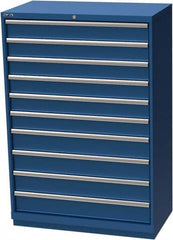 LISTA - 10 Drawer, Modular Storage Cabinet - Steel, 40-1/4" Wide x 22-1/2" Deep x 59-1/2" High, Blue - Benchmark Tooling