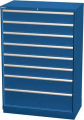 LISTA - 8 Drawer, Modular Storage Cabinet - Steel, 40-1/4" Wide x 22-1/2" Deep x 59-1/2" High, Blue - Benchmark Tooling