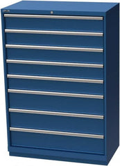 LISTA - 8 Drawer, Modular Storage Cabinet - Steel, 40-1/4" Wide x 22-1/2" Deep x 59-1/2" High, Blue - Benchmark Tooling