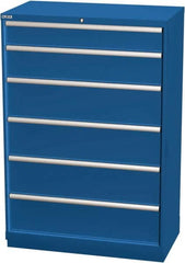 LISTA - 6 Drawer, Modular Storage Cabinet - Steel, 40-1/4" Wide x 22-1/2" Deep x 59-1/2" High, Blue - Benchmark Tooling