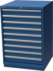 LISTA - 9 Drawer, Modular Storage Cabinet - Steel, 28-1/4" Wide x 28-1/2" Deep x 41-3/4" High, Blue - Benchmark Tooling