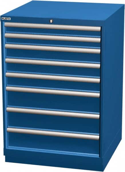 LISTA - 8 Drawer, Modular Storage Cabinet - Steel, 28-1/4" Wide x 28-1/2" Deep x 41-3/4" High, Blue - Benchmark Tooling