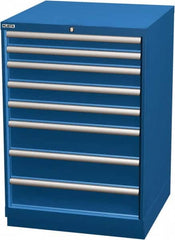LISTA - 8 Drawer, Modular Storage Cabinet - Steel, 28-1/4" Wide x 28-1/2" Deep x 41-3/4" High, Blue - Benchmark Tooling