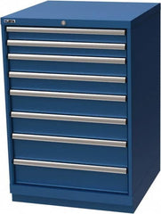 LISTA - 8 Drawer, Modular Storage Cabinet - Steel, 28-1/4" Wide x 28-1/2" Deep x 41-3/4" High, Blue - Benchmark Tooling