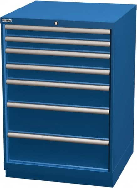 LISTA - 7 Drawer, Modular Storage Cabinet - Steel, 28-1/4" Wide x 28-1/2" Deep x 41-3/4" High, Blue - Benchmark Tooling