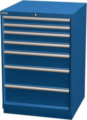 LISTA - 7 Drawer, Modular Storage Cabinet - Steel, 28-1/4" Wide x 28-1/2" Deep x 41-3/4" High, Blue - Benchmark Tooling