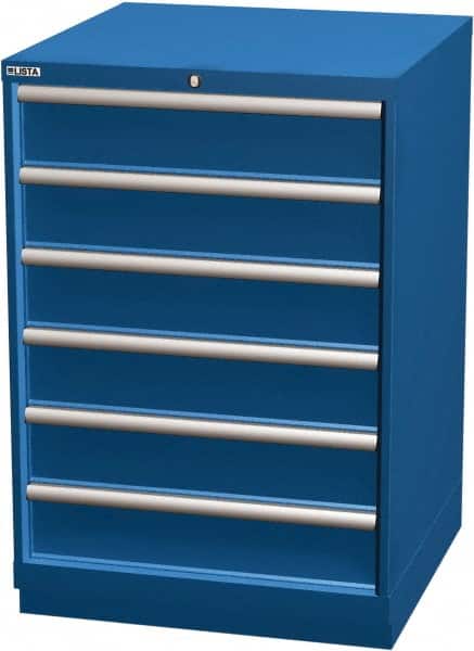 LISTA - 6 Drawer, Modular Storage Cabinet - Steel, 28-1/4" Wide x 28-1/2" Deep x 41-3/4" High, Blue - Benchmark Tooling