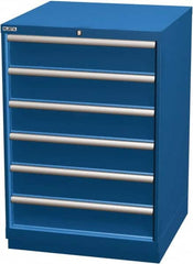 LISTA - 6 Drawer, Modular Storage Cabinet - Steel, 28-1/4" Wide x 28-1/2" Deep x 41-3/4" High, Blue - Benchmark Tooling