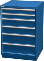 LISTA - 6 Drawer, Modular Storage Cabinet - Steel, 28-1/4" Wide x 28-1/2" Deep x 41-3/4" High, Blue - Benchmark Tooling