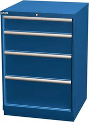LISTA - 4 Drawer, Modular Storage Cabinet - Steel, 28-1/4" Wide x 28-1/2" Deep x 41-3/4" High, Blue - Benchmark Tooling