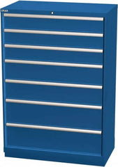 LISTA - 7 Drawer, Modular Storage Cabinet - Steel, 40-1/4" Wide x 22-1/2" Deep x 59-1/2" High, Blue - Benchmark Tooling