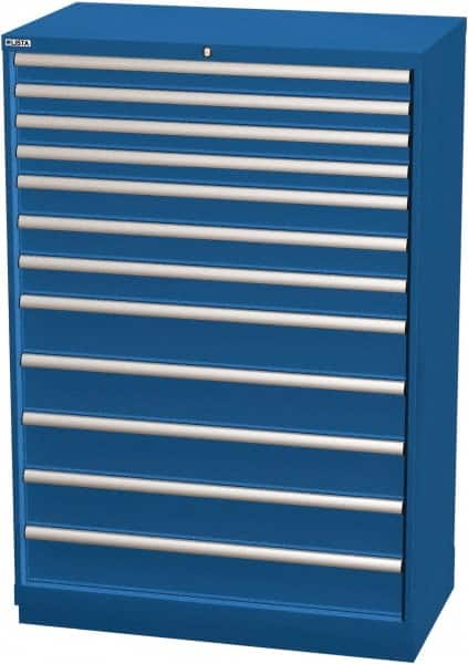 LISTA - 12 Drawer, Modular Storage Cabinet - Steel, 40-1/4" Wide x 22-1/2" Deep x 59-1/2" High, Blue - Benchmark Tooling