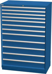 LISTA - 12 Drawer, Modular Storage Cabinet - Steel, 40-1/4" Wide x 22-1/2" Deep x 59-1/2" High, Blue - Benchmark Tooling