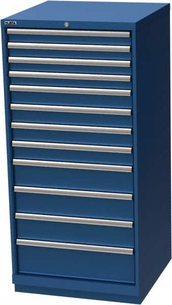 LISTA - 12 Drawer, Modular Storage Cabinet - Steel, 28-1/4" Wide x 28-1/2" Deep x 59-1/2" High, Blue - Benchmark Tooling