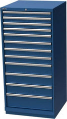 LISTA - 12 Drawer, Modular Storage Cabinet - Steel, 28-1/4" Wide x 28-1/2" Deep x 59-1/2" High, Blue - Benchmark Tooling
