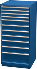 LISTA - 11 Drawer, Modular Storage Cabinet - Steel, 28-1/4" Wide x 28-1/2" Deep x 59-1/2" High, Blue - Benchmark Tooling