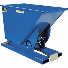 Vestil - 2,000 Lb Load Capacity, 3/4 Cu Yd, Steel Self-Dumping Hopper - 31-11/16" Wide x 61-1/8" Long x 42-11/16" High, Blue - Benchmark Tooling