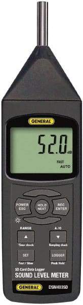 General - A and C Frequency Weight, Backlit LCD Display Class 1 Sound Meter - 30 to 130 Decibels - Benchmark Tooling